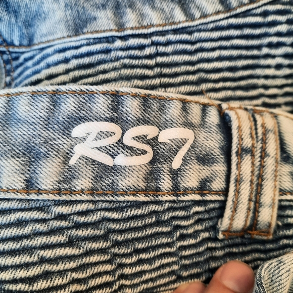 RS7 royal seven Distressed Acid Wash Mens Casual  Flex Jeans Size 36 X 32 - Picture 7 of 9